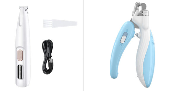 Pets Dog Paw Trimmer With LED Light Fully Waterproof Pet Hair Trimmer With LED Display Dog Clippers For Grooming Widen Blade - Image 5