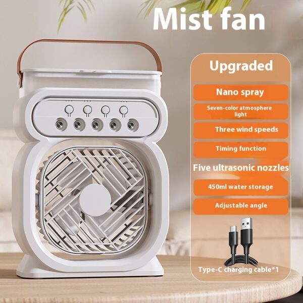 3 In 1 Portable Air Conditioner Evaporative Air Cooler LED Night Lights 3 Speeds Humidifier Fan For Home Office - Image 3