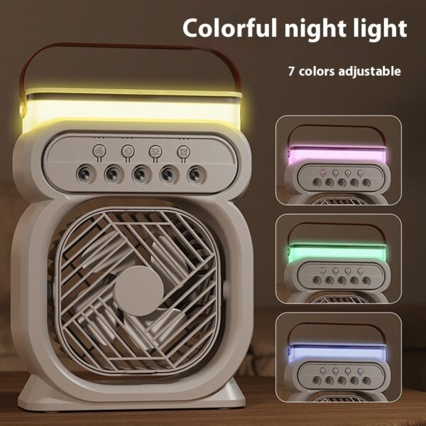 3 In 1 Portable Air Conditioner Evaporative Air Cooler LED Night Lights 3 Speeds Humidifier Fan For Home Office - Image 2
