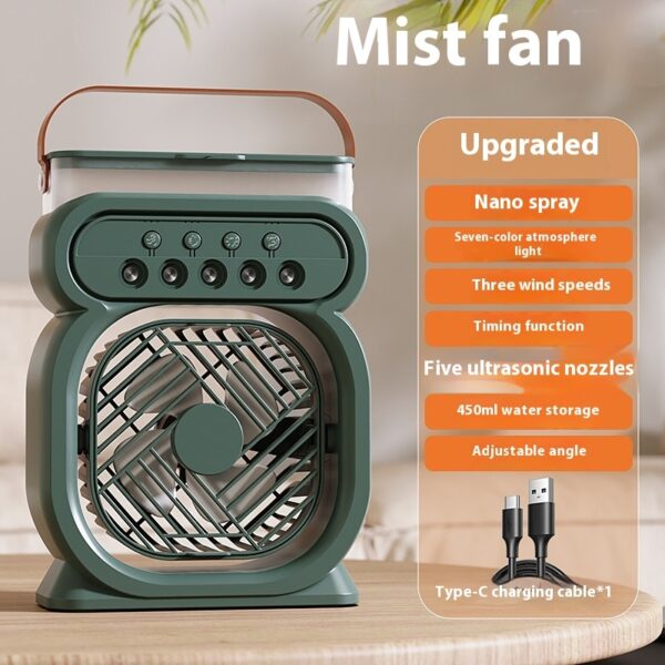 3 In 1 Portable Air Conditioner Evaporative Air Cooler LED Night Lights 3 Speeds Humidifier Fan For Home Office - Image 7